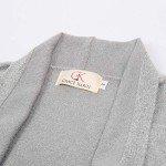 GRACE KARIN Women Classic Open Front Soft Drape Long Cardigan with Pockets (L,Light Grey)