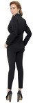 Marycrafts Women's Business Blazer Pant Suit Set for Work 12 Black