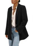 PRETTYGARDEN Women's Winter Corduroy Blazers Jackets Dressy Casual Ribbed Long Sleeve Lapel Fashion Work Business Outerwear (Black,X-Large)