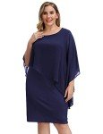 Hanna Nikole Women’s Navy Chiffon Evening Dress