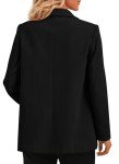 PRETTYGARDEN Women's Winter Corduroy Blazers Jackets Dressy Casual Ribbed Long Sleeve Lapel Fashion Work Business Outerwear (Black,X-Large)