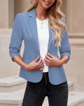 Lookbook Store Summer Blazers for Women Lightweight Office Jackets for Women Blazers for Women Fashion Casual Dress Jackets for Women Formal Airy Blue Size Medium Fits Size 8 / Size 10
