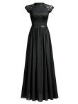 Black Floral Lace Maxi Dress for Bridesmaids