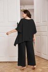 Hanna Nikole Women's Plus Size Black Pant Suit
