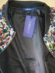 Cresay Women's Sequin Fitted Long Sleeve Zipper Blazer Bomber Jacket, Colour Sequins, Medium