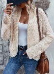 Dokotoo Womens Winter Autumn Fashion Open Front Cardigans Sweaters for Women Long Sleeve Soft Chunky Popcorn Knitted Casual Cardigans Outwears Jackets Coats Winter Apricot Large