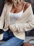 Dokotoo Womens Winter Autumn Fashion Open Front Cardigans Sweaters for Women Long Sleeve Soft Chunky Popcorn Knitted Casual Cardigans Outwears Jackets Coats Winter Apricot Large