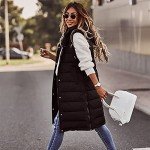 Long Puffer Vest Women Plus Size 2024 Trendy Warm Coats Hooded Overcoats Solid Sleeveless Outwear with Pockets