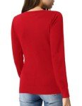 GRACE KARIN Plus Size Crew Neck Button Down Cardigans for Women(2XL,Red)
