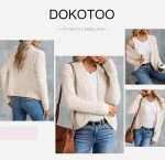 Dokotoo Womens Winter Autumn Fashion Open Front Cardigans Sweaters for Women Long Sleeve Soft Chunky Popcorn Knitted Casual Cardigans Outwears Jackets Coats Winter Apricot Large
