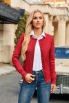 GRACE KARIN Plus Size Crew Neck Button Down Cardigans for Women(2XL,Red)