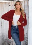 Heymoments Drape Front Cardigan Sweater for Women Long Sleeve Causal Button Down Soft Outwear Tops with Pocket Red XX-Large