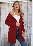 Heymoments Drape Front Cardigan Sweater for Women Long Sleeve Causal Button Down Soft Outwear Tops with Pocket Red XX-Large