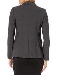 Calvin Klein Women's One Button Lux Blazer, Charcoal, 10