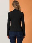 Allegra K Women's Work Office Lapel Collar Stretch Jacket Suit Blazer Black X-Small