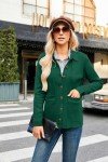 GRACE KARIN 2024 Winter Sweater Shirt for Women Button Down Lapel Long Sleeve Knitted Shacket Cadigan Dark Green XL
