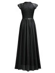 Black Floral Lace Maxi Dress for Bridesmaids