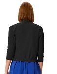 GRACE KARIN Women's Open Front Blazer Cropped Bolero Sweater Knit Cardigan Shrug Black XXXL