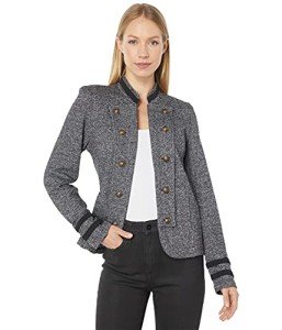 Tommy Hilfiger Women's Classic Tommy Open Front Band Jacket, Black Multi, X-Small