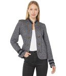 Tommy Hilfiger Women's Classic Tommy Open Front Band Jacket, Black Multi, X-Small