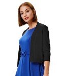 GRACE KARIN Women's Open Front Blazer Cropped Bolero Sweater Knit Cardigan Shrug Black XXXL
