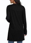 Qixing Women's Cardigan with Pocketes Long Sleeve Casual Lightweight Open Front Cardigan Black-Large