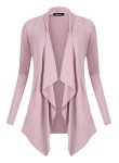 Urban CoCo Women's Vogue Long Sleeve Irregular Hem Open Front Cardigan (Lavender, L)