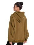 Knuffnee Womens Hoodies Casual Hooded Sweatshirts Oversized Warm Pullover with Kangaroo Pocket Brown S