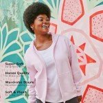 Hanes Women's Full-Zip Hooded Sweatshirt, EcoSmart Women's Sweatshirt, Women's Comfortable Hoodie, Violet Splendor Heather, Large