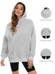 Womens Hoodies Sweatshirt Oversized Pullover Fleece Loose Long Sleeve Trendy Cozy Y2k Sweatshirts for Fall Winter with Pocket Gray M
