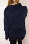 INFITTY Hoodies for Women Loose Casual Graphic Long Sleeve Shirt Fleece Oversized Sweatshirt Winter Pullover Hooded Sweater Top Navy Blue M