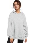 Baonmy Hoodies for Women Oversized Fleece Hooded Sweaters Long Sleeve Sweatshirt with Pocket Fall Clothes Grey