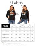 INFITTY Hoodies for Women Loose Casual Graphic Long Sleeve Shirt Fleece Oversized Sweatshirt Winter Pullover Hooded Sweater Top Navy Blue M