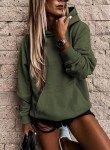 SHEWIN Womens Hoodie Pullover Long Sleeve Solid Fleece Fashion Hoodies Sweatshirts Cozy Lightweight Fall Oversized Sweatshirt for Teen Girls,US 16-18(XL),Army Green