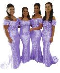 Lavender Sequin Mermaid Prom Dress for Women