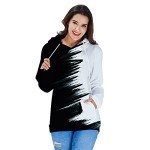 Kinberr Women Graffiti Fleece Hoodies Casual Fashion Pullovers Novelty Long Sleeve Hooded Sweatshirts for Snow