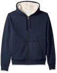 Amazon Essentials Women's Sherpa-Lined Fleece Full-Zip Hooded Jacket, Navy Heather, Large