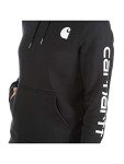 Carhartt Women's Relaxed Fit Midweight Logo Sleeve Graphic Sweatshirt, Black, Large