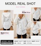 SHEWIN Womens Hoodies Casual Long Sleeve Drawstring Solid Lightweight Button Oversized Sweatshirt for Women Fashion Fall Outfits with Pocket,M,Gray