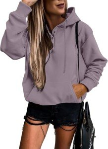 SHEWIN Womens Hoodies Lightweight Sweatshirts Loose Fit Tunic Tops Trendy 2024,Purple,(XL)