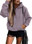 SHEWIN Womens Hoodies Lightweight Sweatshirts Loose Fit Tunic Tops Trendy 2024,Purple,(XL)