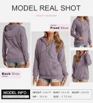 SHEWIN Womens Hoodies Lightweight Sweatshirts Loose Fit Tunic Tops Trendy 2024,Purple,(XL)