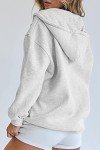 Jhsnjnr Womens Comfy Hoodie Fashion Solid Zip Up Cute Hoodies Oversized Sweatshirt with Pocket Grey
