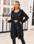 Zeagoo Women's Casual Zip up Hoodies Long Tunic Sweatshirts Jackets Fashion Plus Size Hoodie with Pockets Black