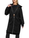Zeagoo Women's Casual Zip up Hoodies Long Tunic Sweatshirts Jackets Fashion Plus Size Hoodie with Pockets Black