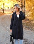 Zeagoo Women's Casual Zip up Hoodies Long Tunic Sweatshirts Jackets Fashion Plus Size Hoodie with Pockets Black