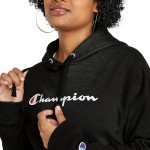 Champion Women's Hoodie, Powerblend, Fleece, Comfortable Hoodie Sweatshirt for Women (Plus, Black Script, 3X