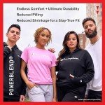 Champion Women's Hoodie, Powerblend, Fleece, Comfortable Hoodie Sweatshirt for Women (Plus, Black Script, 3X