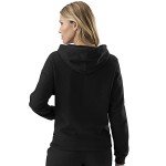 Champion, Powerblend, Fleece Hoodie, Sweatshirt for Women, Script (Reg. Or Plus), Black Script, Large
