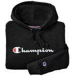 Champion, Powerblend, Fleece Hoodie, Sweatshirt for Women, Script (Reg. Or Plus), Black Script, Large